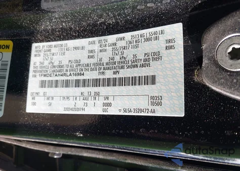 2024 Ford Bronco Big Bend from USA, damaged, VIN 1FMDE7AH4RLA16984